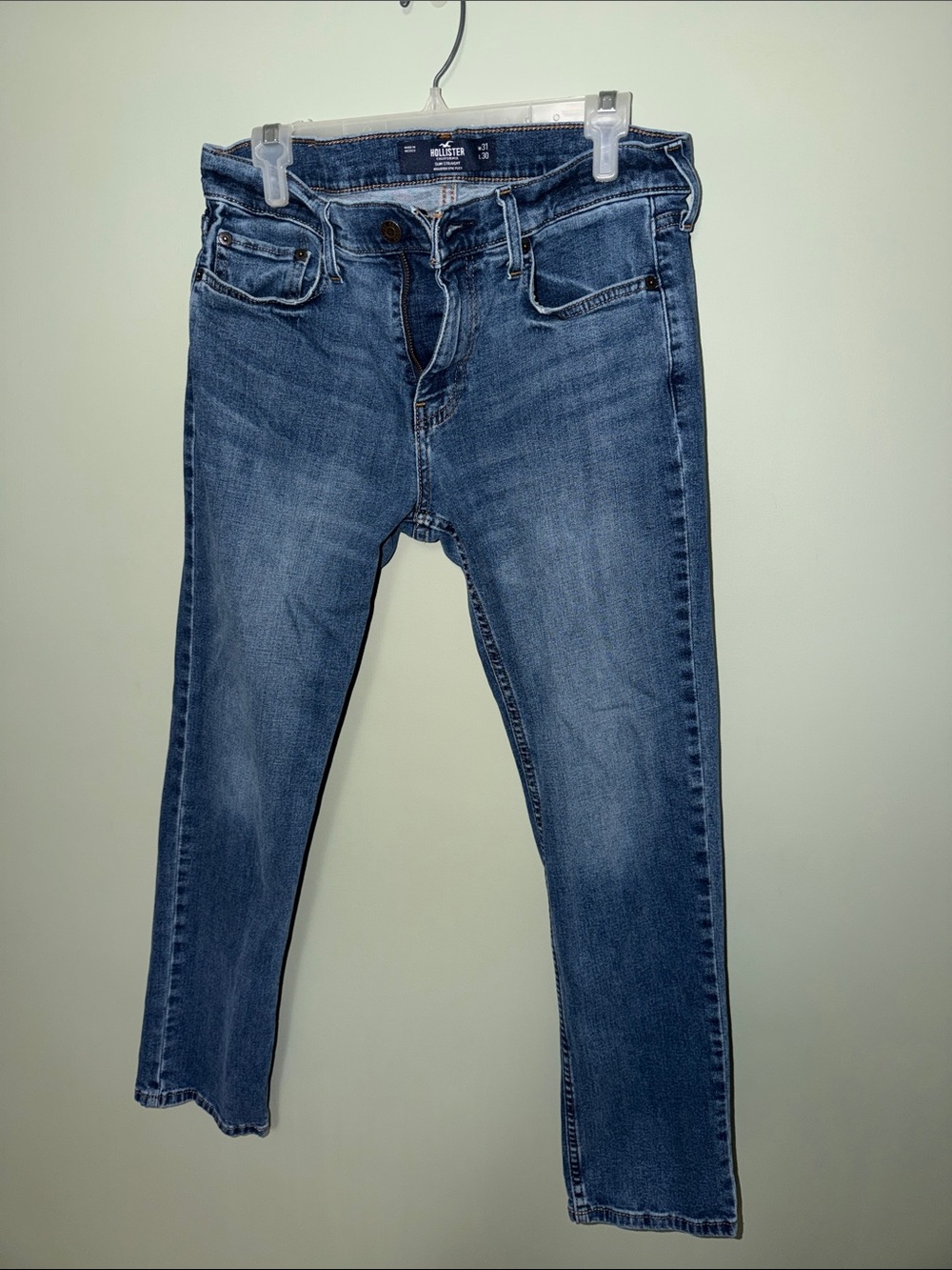 Hollister Men’s Slim Straight Jeans 31x30 Medium Wash Denim